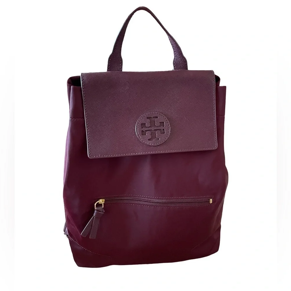 Tory Burch Ella Port Nylon Flap Backpack